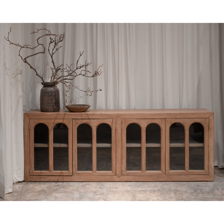 The Rowan - Reclaimed Elm Glass Cabinet