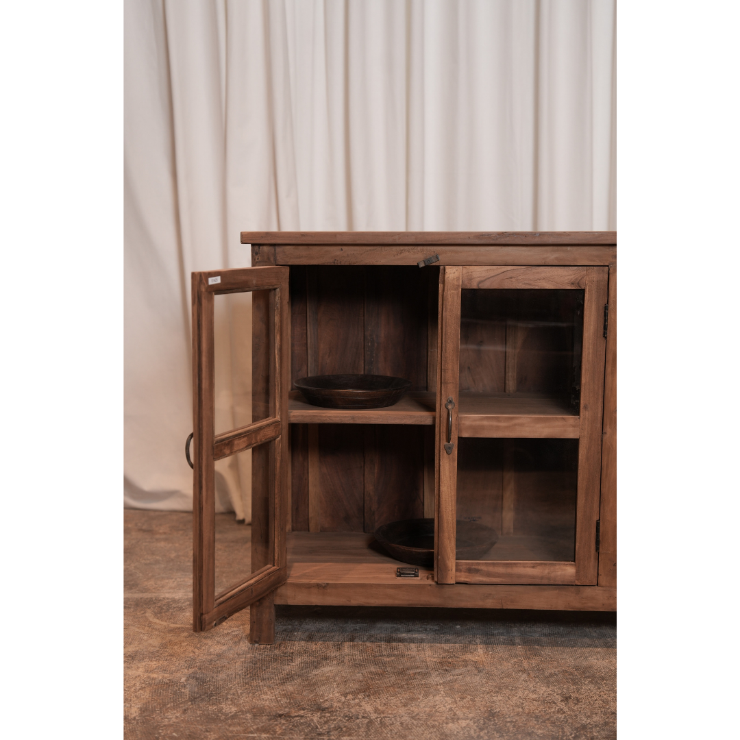 Reclaimed wooden Side board - With Glass Windows