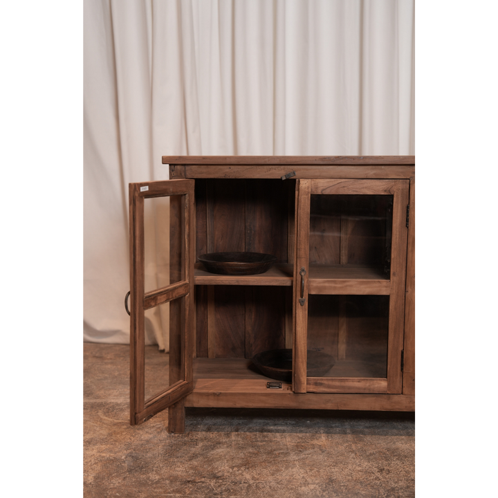 Reclaimed wooden Side board - With Glass Windows