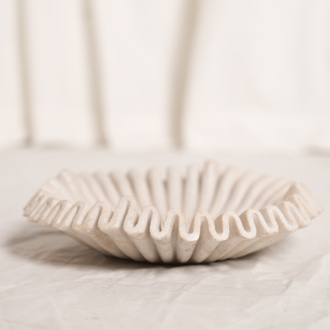 Fluted Marble Bowl