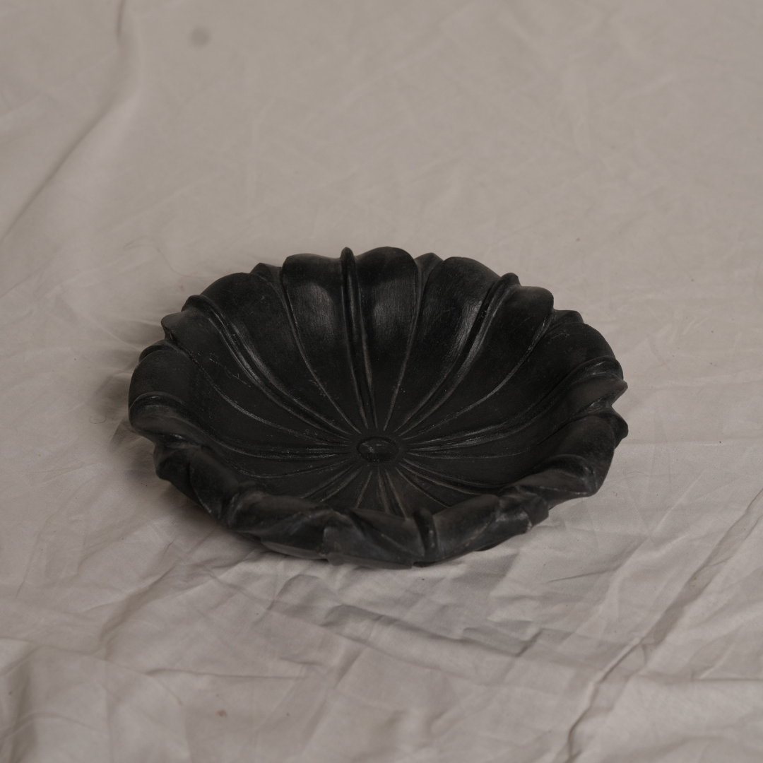 Black Flower Marble Bowl