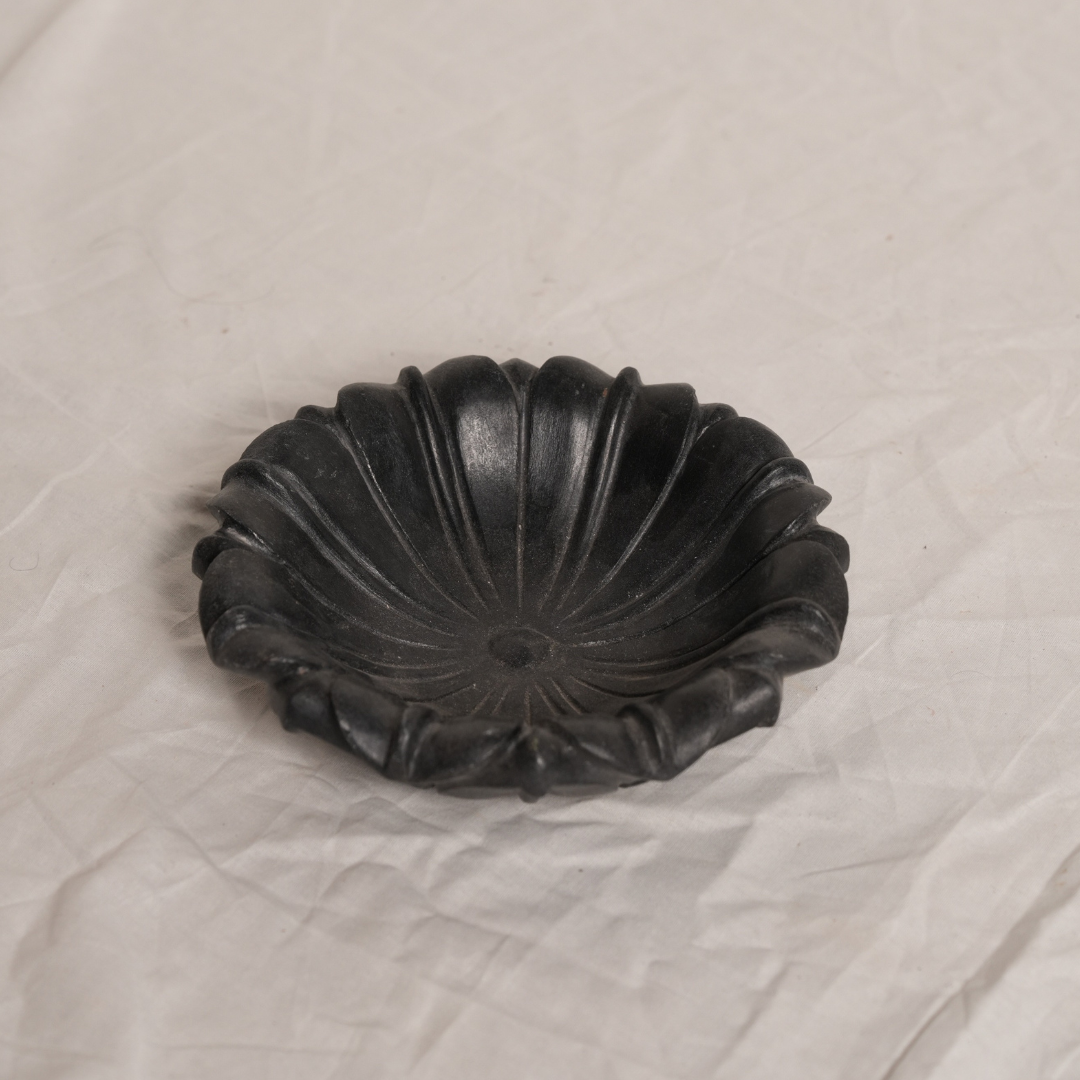 Black Flower Marble Bowl