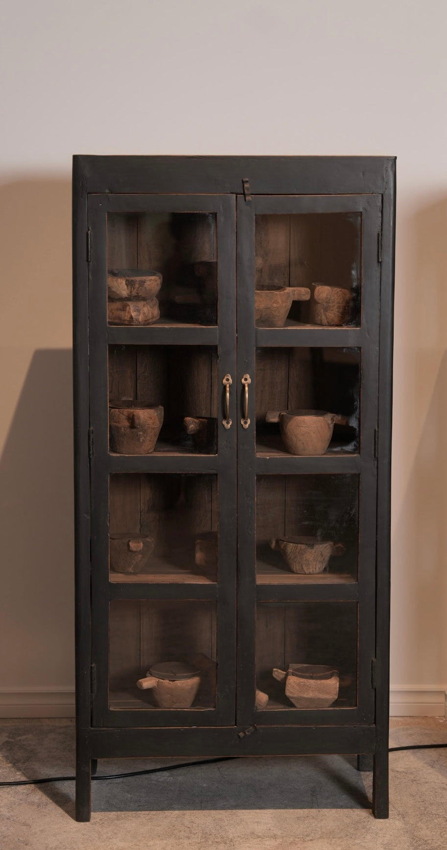 The Orion – Petite Teak Cabinet in Charcoal Finish