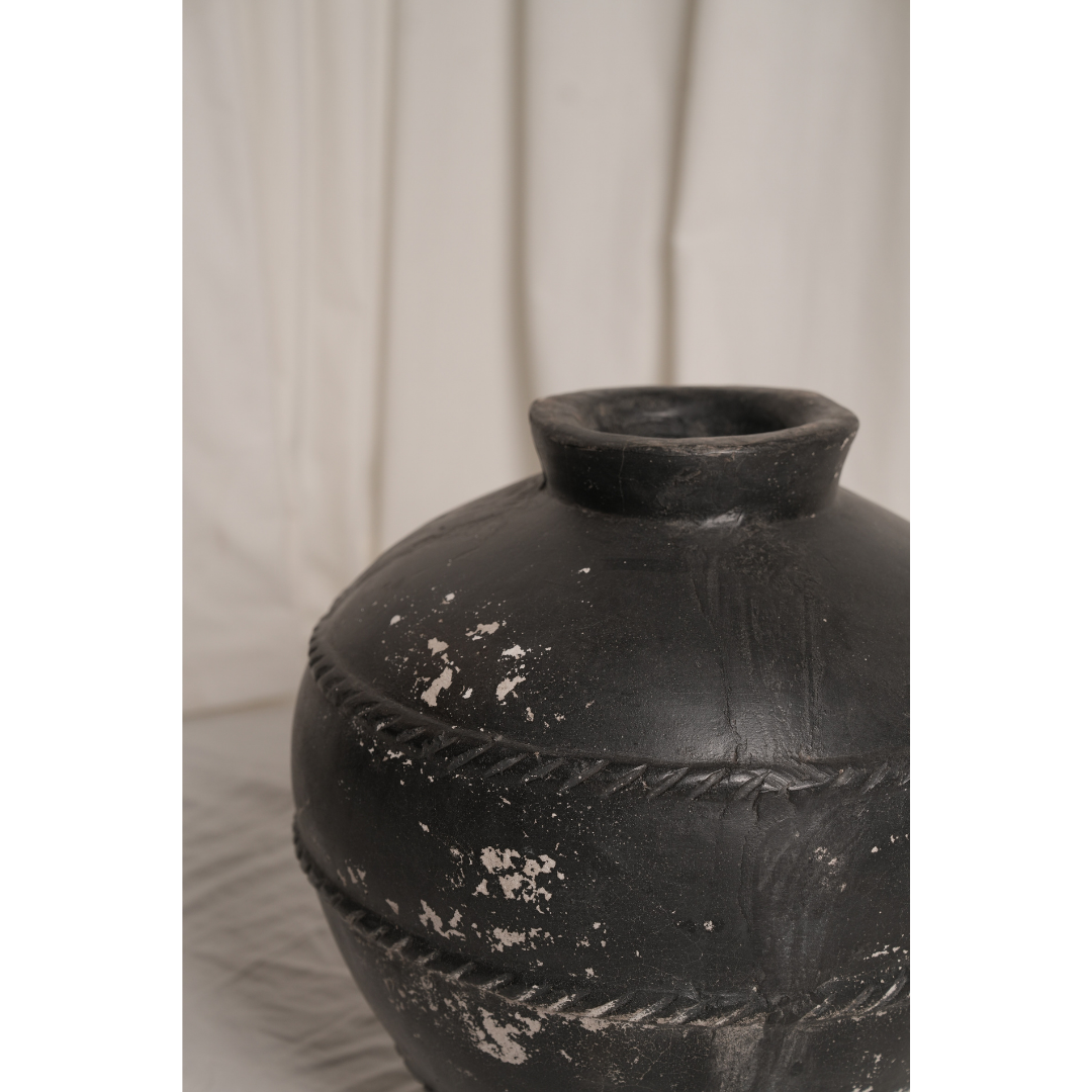 Black Terracotta Pot