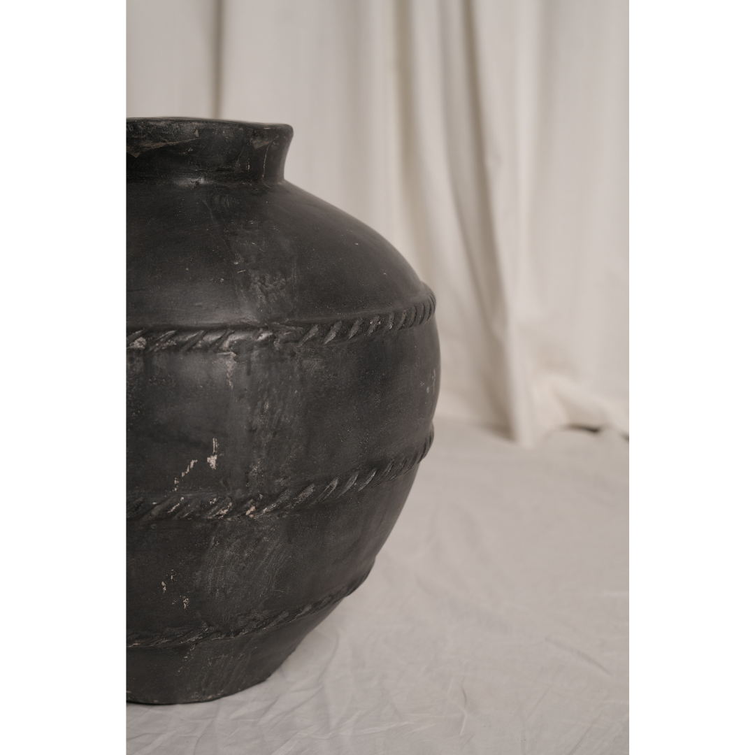 Black Terracotta Pot