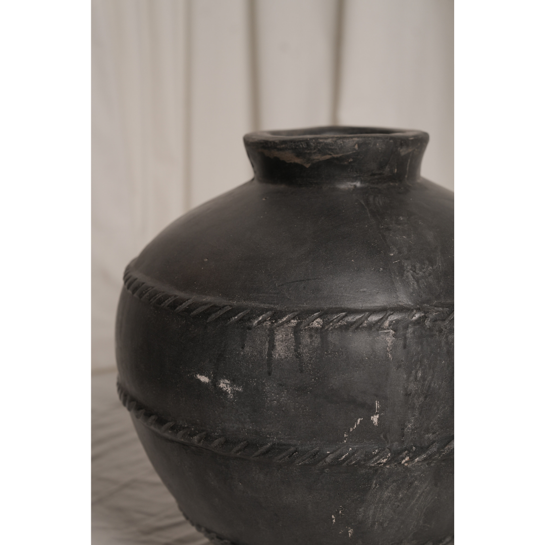 Black Terracotta Pot