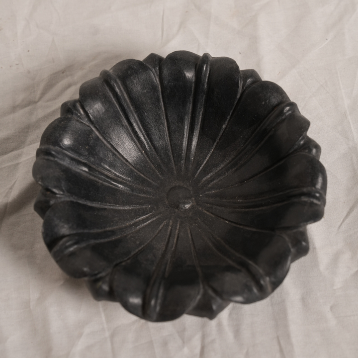 Black Flower Marble Bowl