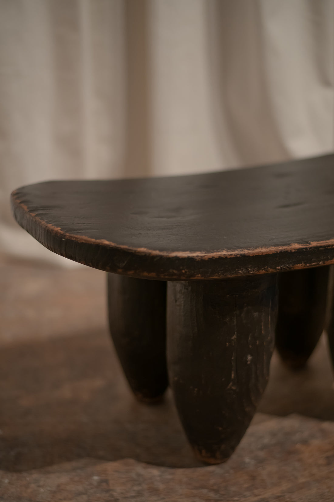 Elm Wood Senufo Stool - Black