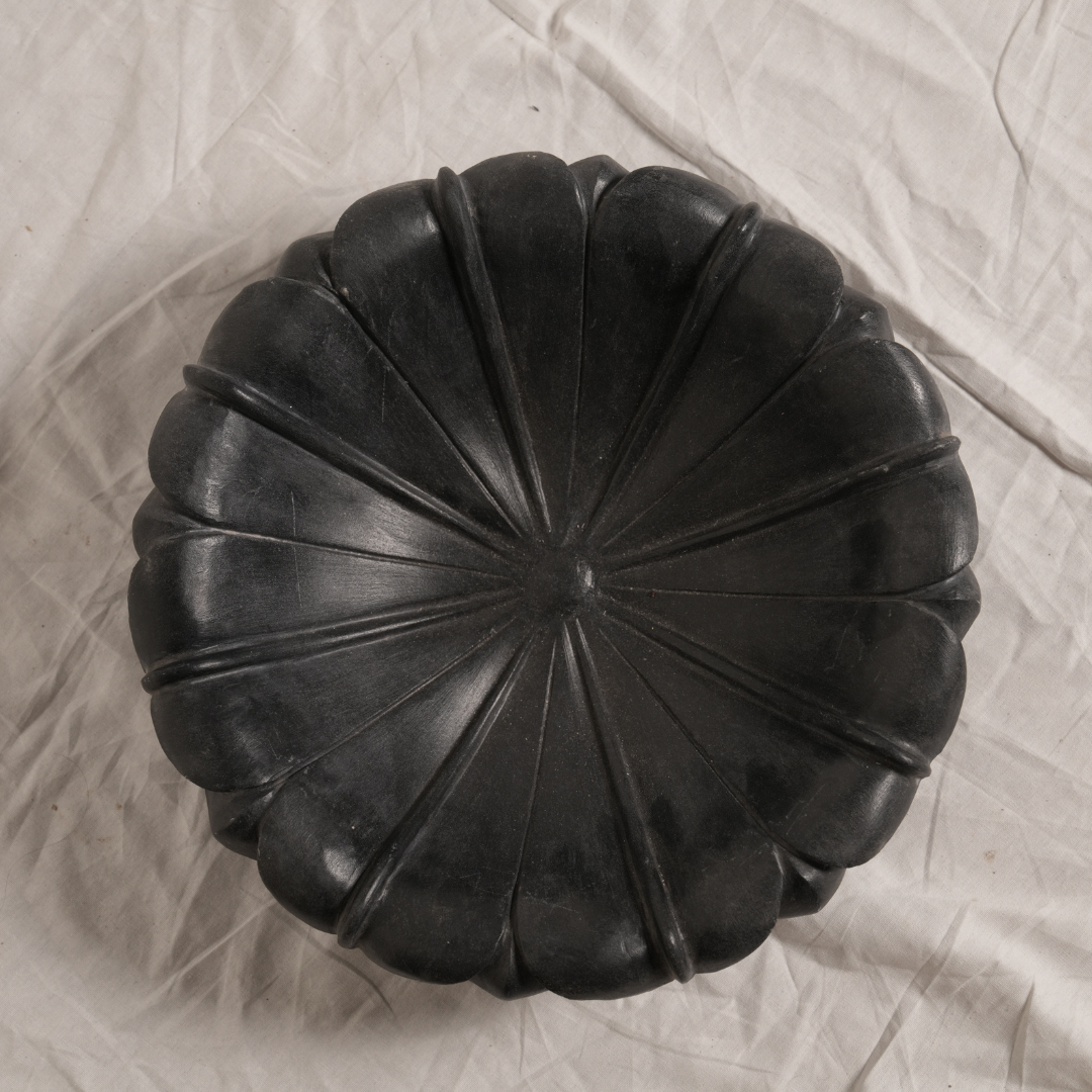 Black Flower Marble Bowl