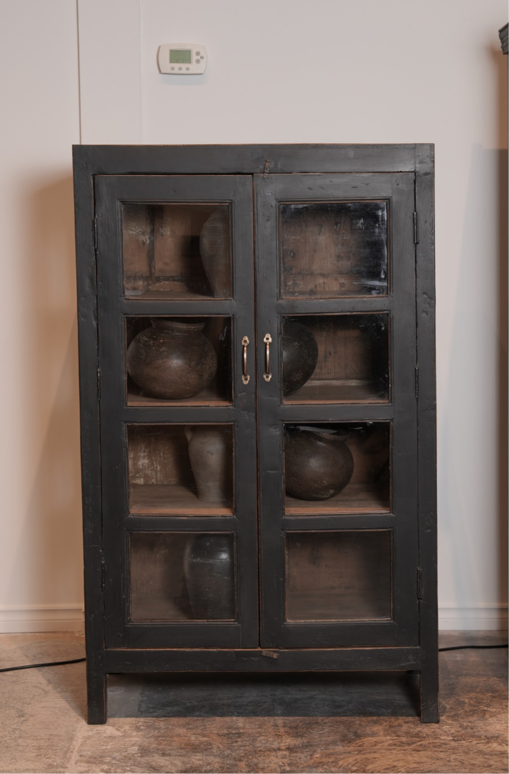 The Orion – Petite Teak Cabinet in Charcoal Finish